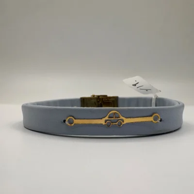 دستبد چرم زنانه پلاک طلا