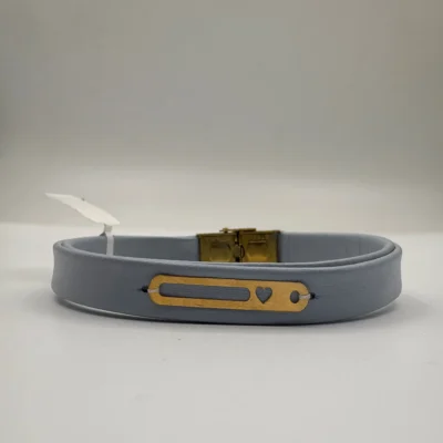 دستبد چرم زنانه پلاک طلا