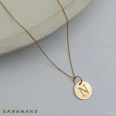 پلاک طلا حرف N