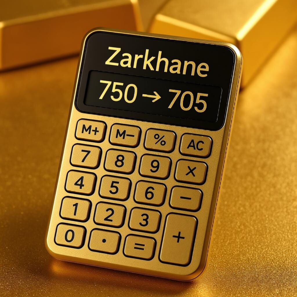 ماشین حساب طلا زرخانه