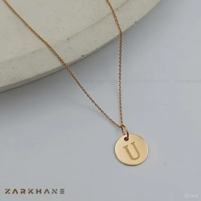 پلاک طلا حرف U