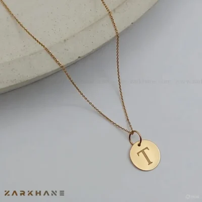 پلاک طلا حرف T